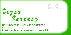 dezso kertesz business card